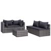 vidaXL Garden Lounge Set Grey PE rattan Large Modular