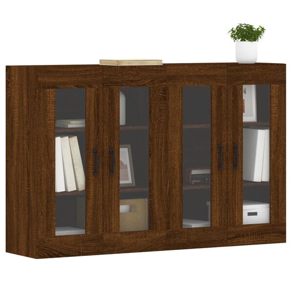 vidaXL Wall Mounted Cabinet Set of 2 Brown oak