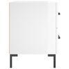vidaXL Bedside Cabinet Set of 2 High gloss white Engineered wood, Iron