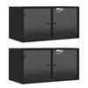vidaXL Wall Cabinet Set of 2 Black Engineered wood, glass