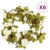 vidaXL Christmas Flower Garland White Artificial silk, PE 98.4 in long