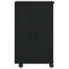 vidaXL Rolling Cabinet Black Solid pine wood, engineered wood, plastic