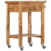 vidaXL Kitchen Trolley 22.8"x22.8"x35" Solid Wood Acacia