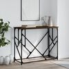 vidaXL Console Table Brown Oak Engineered Wood, Metal Medium