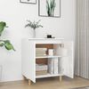 vidaXL Sideboard&Solid Wood Legs High Gloss White 23.6"x13.8"x27.6" Engineered Wood