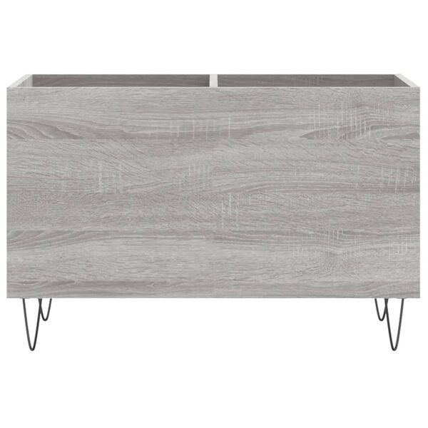 vidaXL Record Cabinet Grey Sonoma Engineered Wood, Iron Medium