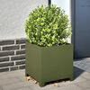 vidaXL Garden Planter Olive Green Steel Medium Tough Garden Planter