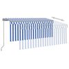 vidaXL Retractable Awning Blue and white