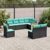 vidaXL Patio Sofa Set Black