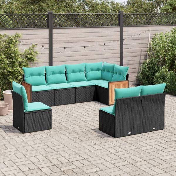 vidaXL Patio Sofa Set Black