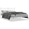 vidaXL Bed Frame White Powder-Coated Steel Double Bed Frame