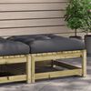 vidaXL Patio Footstool with Cushion Impregnated Wood Pine