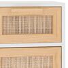 vidaXL Sideboard White 23.6"x11.8"x29.5" Solid Wood Pine and Natural Rattan