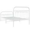 vidaXL Bed Frame White Steel Twin Bed Bed Frame Rectangular