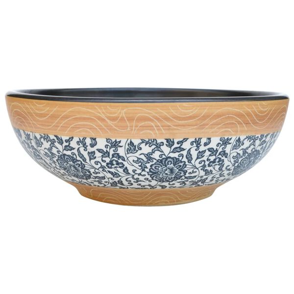 vidaXL Countertop Basin Multicolour Round Φ16.1x5.5" Ceramic