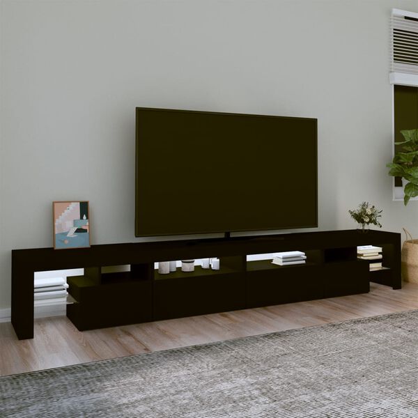 vidaXL TV Cabinet Black Engineered wood Large TV Cabinet Rectangular