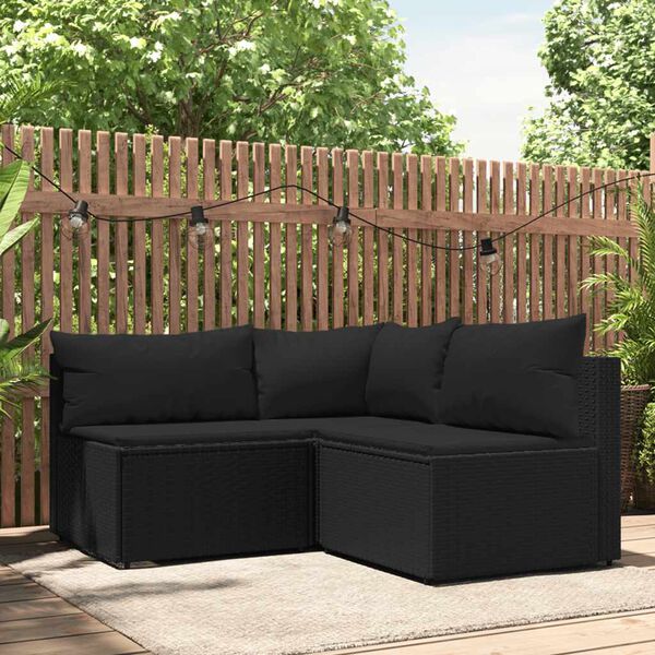 vidaXL Patio Lounge Set Black