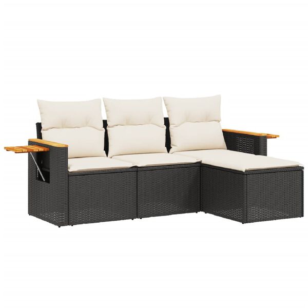 vidaXL Garden Sofa Set Black