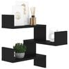 vidaXL Wall Corner Shelf Black Engineered wood 15.7 x 15.7 x 19.7 in