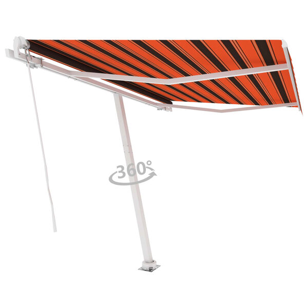 vidaXL Retractable Awning Orange and Brown