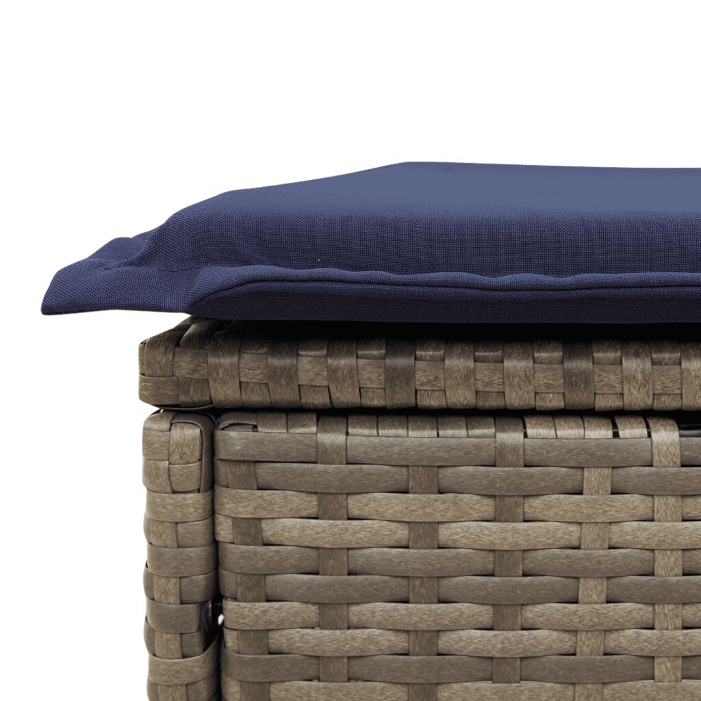 vidaXL 8 Piece Patio Sofa Set with Cushions Gray Poly Rattan