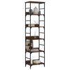 vidaXL Bookshelf Brown Oak Engineered wood, steel 19.7 x 13.0 x 74.2 in