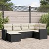 vidaXL Garden Sofa Set Black, Cream White