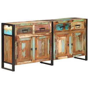 vidaXL Sideboard Mixed Color Solid Reclaimed Wood and Powder-Coated Steel
