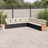 vidaXL Garden Sofa Set Black, Cream White