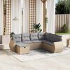 vidaXL Garden Sofa Set Mix Beige Poly Rattan, Steel Large