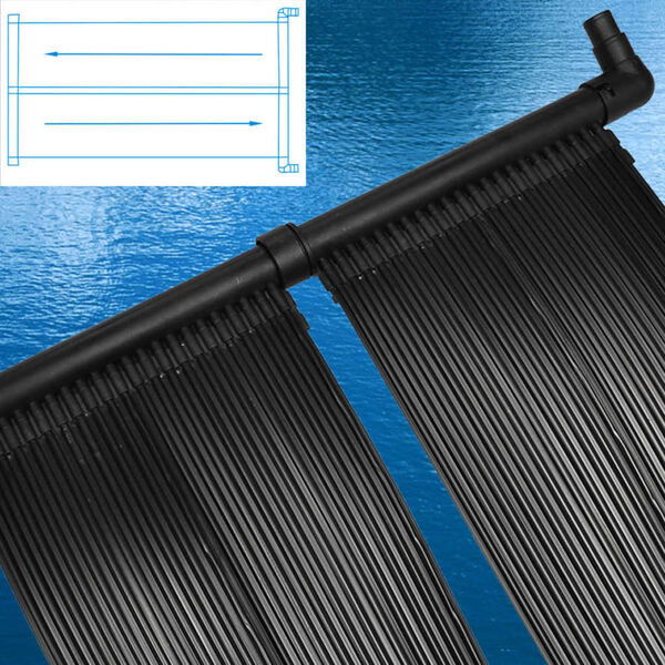 vidaXL Solar Pool Heater Set of 2 Black Polyethylene 244.1 x 29.5 in