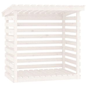 vidaXL Firewood Rack White 42.5"x28.7"x42.5" Solid Wood Pine