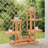 vidaXL Flower Stand Brown Solid Fir Wood Tall Flower Stand Rectangular