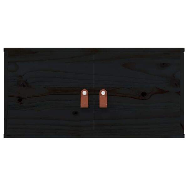 vidaXL Wall Cabinet Set of 2 Black Solid pine wood, engineered wood