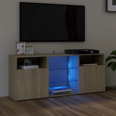 vidaXL TV Stand with LED Lights Sonoma Oak 47.2"x11.8"x19.7"