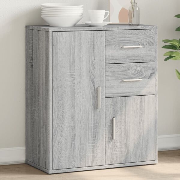 vidaXL Sideboard Gray Sonoma 23.6"x12.2"x27.6" Engineered Wood