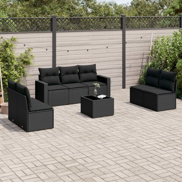vidaXL Garden Sofa Set Black
