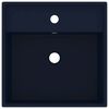 vidaXL Luxury Basin Overflow Square Matt Dark Blue 16.1x16.1" Ceramic