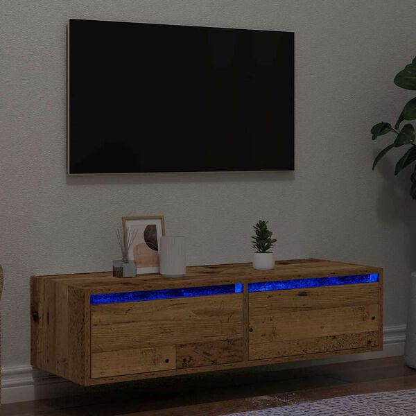 vidaXL TV Cabinet Old wood Engineered wood 39.4 x 14.0 x 9.8 in