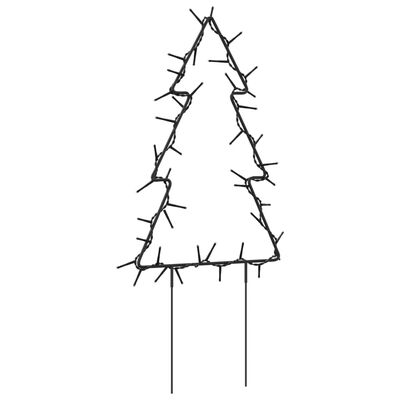 vidaXL Christmas Light Decorations with Spikes 3 pcs Tree 50 LEDs 11.8"