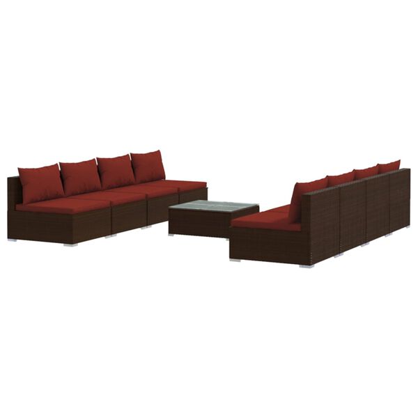 vidaXL Garden Lounge Set Brown, Cinnamon Red