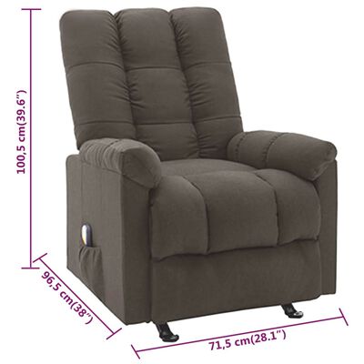 vidaXL Recliner Taupe Fabric