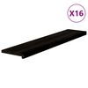 vidaXL Stair Tread Set of 16 Dark brown Solid oak wood