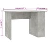 vidaXL Desk Concrete Grey Chipboard 43.3x23.6x28.7 in Desk Rectangular