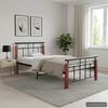 vidaXL Bed Frame Black Powder-coated metal Twin Bed Frame Rectangular