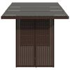 vidaXL Garden Table Brown Poly Rattan, Powder-Coated Steel, Tempered Glass