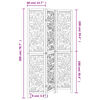vidaXL Room Divider 3 Panels White Solid Wood Paulownia
