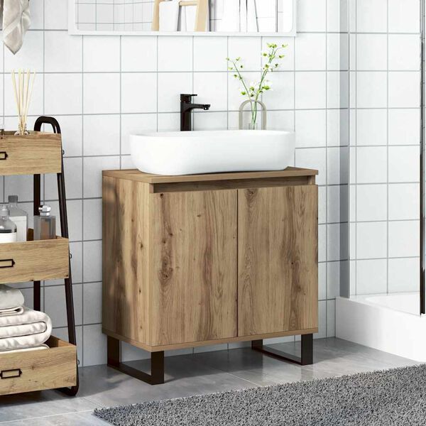 vidaXL Bathroom Cabinet Artisan Oak 22.8x13.0x23.6" Engineered Wood