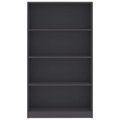 vidaXL 4-Tier Book Cabinet Gray 31.5"x9.4"x55.9" Engineered Wood