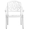 vidaXL Garden Dining Set White Cast aluminum 5 Piece Set
